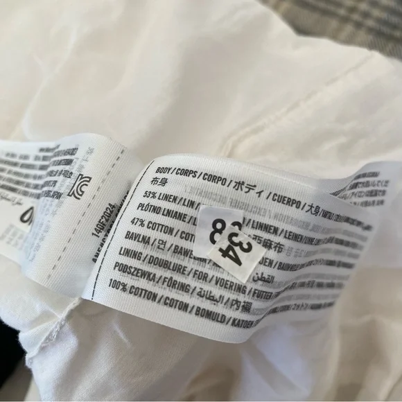 Abercrombie & Fitch Linen-Blend Vest Sleeveless Blouse White Black: Large - Picture 7 of 9